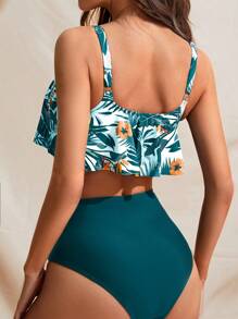 Swim Lushoire Fashionable Camisole Bikini Tops, Suitable For Summer - Teal Blue - View 2