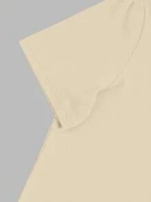 Manfinity Hypemode Camiseta de manga corta de cuello redondo de corte slim con gráfico de letra, informal, para hombre de talla grande, verano