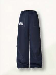 SHEIN 1 pezzo Pantaloni cargo casual e ampi di colore tinta unita con molte tasche per ragazzi adolescenti, nuovo stile versatile e di per l'estate