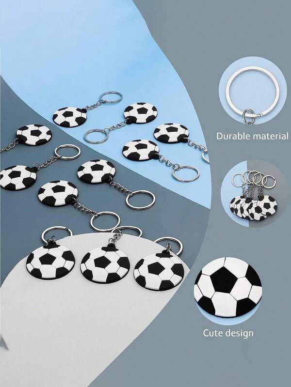 SHEIN Set de 20 de brelocuri în formă de fotbal pentru Ziua Îndrăgostiților, nuntă de Ziua Îndrăgostiților, ziua de naștere, accesorii pentru nuntă, breloc
