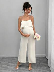 SHEIN Mono tejido para mujeres embarazadas, unicolor y de moda, adecuado para el verano