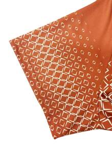 Manfinity Dauomo Herren bedrucktes Polo Shirt mit Kurzarm, Lässig Sommer