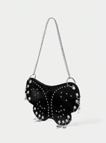 SHECARRY Women's Solid Color Simple & Practical Shoulder Bag, Multi-Purpose - Black - View 3