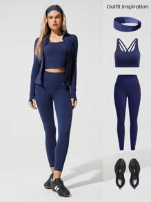 GLOWMODE FeatherFit™ For DD+ Slim-It Streamline Performance Secure Pockets Zip Up Long Sleeve Jacket Low Impact Yoga Daily Fall