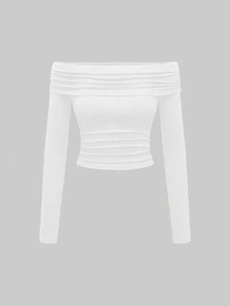 Grunge Punk Y2K Harajuku Leopard Print Off Shoulder Long Sleeve Ruched Waist Slim Fit Turtleneck Undershirt