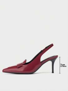 Mnmlis Tacones altos de verano con punta puntiaguda,/PU blanco, de tacón medio, con diseño hueco y sexy de ojo de gato, transpirables