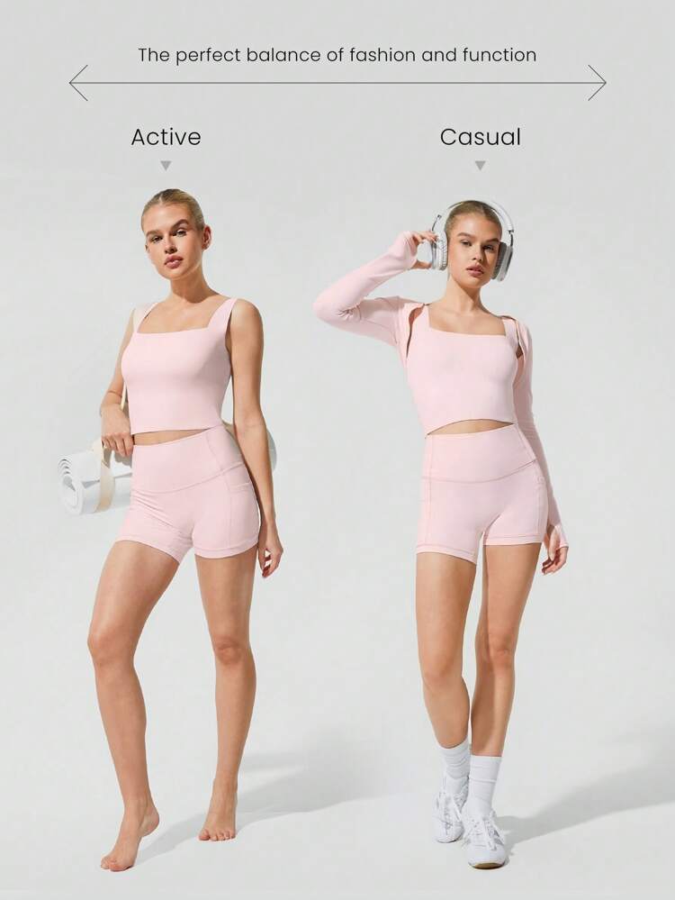 All-Day Long Second-Skin Ultra Lightweight Seamless A/B/C Cup Full Coverage Underarm Longline Sports Bra Low Impact Yoga Pilates Daily Removable Cups Spring Spring Summer