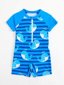 Baby BoyNew One-Piece Swimsuit Printed UV Protection Cute Beach Outfit Swimming Suits For Baby S Swimsuits For Toddler Swim Suits For Kids Toddler Toddler Swimming Suit Swim Suits For Kids - Multicolor - View 5