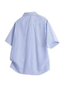 INAWLY Casual Loose Striped Short Sleeve Shirt