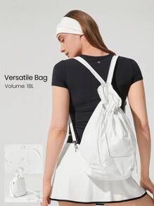 GLOWMODE 18升方便携带多款式斜挎背包抽绳单肩包带可调节肩带日常休闲 - 白色 - 查看 7