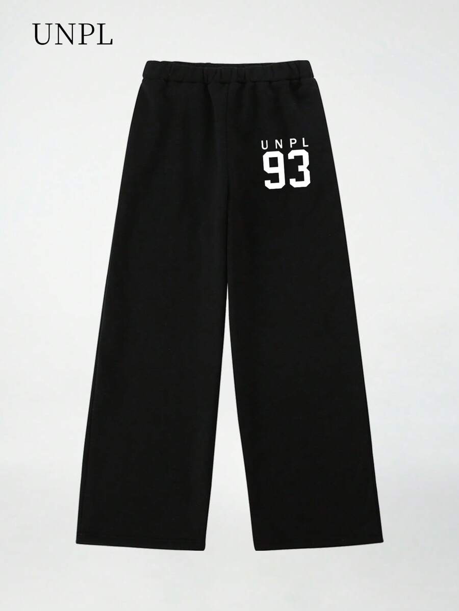 SHEIN Teen Boy Knit Loose Straight Leg Sweatpants - Black - View 1