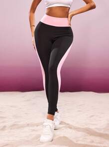 Slayoga Women's Contrast Color Patchwork Tight Fit Leggings