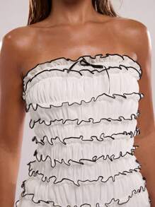 SHEIN BAE Váy Maxi Không Tay Thanh Lịch Xếp Ly, Màu Trắng Trơn, Mùa Xuân/Hè, Thích Hợp Cho Các Buổi Hẹn Hò, Đám Cưới, Sinh Nhật - trắng - Xem 6