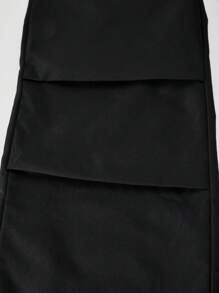 SHEIN Conjunto de niña preadolescente con top sin mangas con adorno de lazo y ribete de contraste, y pantalones cargo