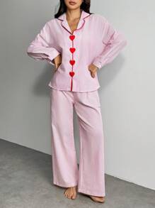 SHEIN PETITE 女士日常两件套服装 - 粉色 - 查看 10