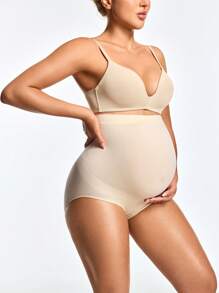 SHEIN Shape Pantalones de maternidad de cintura alta sólidos con efecto moldeador casual