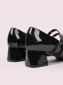 CUCCOO DOLLMOD 女士蝴蝶结撞色可爱日式厚底高跟鞋