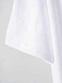 Áo thun cổ tròn tay ngắn họa tiết châm biếm hài hước, thích hợp mặc thường ngày - trắng - Xem 4