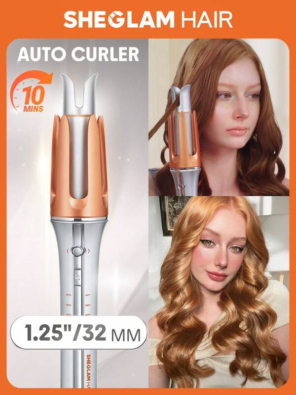 SHEGLAM HAIR مكواة تجعيد تلقائية بلمسة واحدة من It-Curl، أداة تجعيد الشعر التلقائي، أداة تجعيد الشعر الأوتوماتيكية مقاس 32 مم مع 3 درجات حرارة، تسخين سريع ودوران في اتجاهين، إيقاف تلقائي، عصا تجعيد دوارة مضادة للحرق ومضادة للتشابك، أداة تجعيد فورية تعمل باللمس لتصفيف الشعر تخرُّج عيد ميلاد عطلة صيف يسقط خريف Y2K باهِظ موضة نحيف ماكياج مستحضرات التجميل حزب شاطئ يسافر التخييم في الهواء الطلق مدرسة حرم الجامعة رحلة المهرجانات ديكور هدية حاضر وَردَة بنت كوسبلاي أفضل لون سحر الاهتزاز