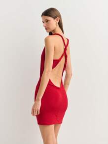 Nöista 迷你连衣裙，V领设计，前裹式设计，修身廓形。非常适合约会之夜、晚会或俱乐部聚会，让您以大胆优雅的造型惊艳众人。Saint John - 紅色 - 查看 2