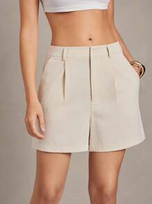 L'Amorae Damen Business Lässig Plissee Sommer Shorts mit Taschen, Sommer Outfits für Damen, Business Lässig Damen, Büro Outfits für Frauen, Arbeitskleidung für Frauen