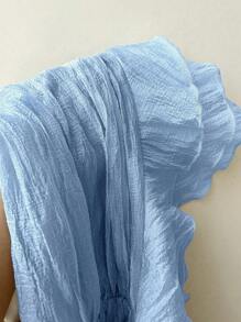 Elamini Women's Elegant Ruffle Hem Design Vacation Skirt - Blue - View 6