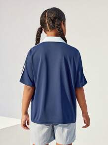 JNSQ T-shirt à manches courtes pour sports de plein air décontractés pour la rentrée scolaire, t-shirt de loisirs de sport de plein air à col rond pour enfants avec impression de numéros amusants
