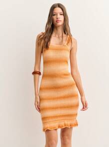 Nöista Robe tricotée mini dans une couleur dégradée texturée - Orange - Voir 4