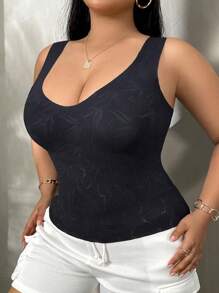 SHEIN 夏季大码纯色圆领紧身休闲基本款背心