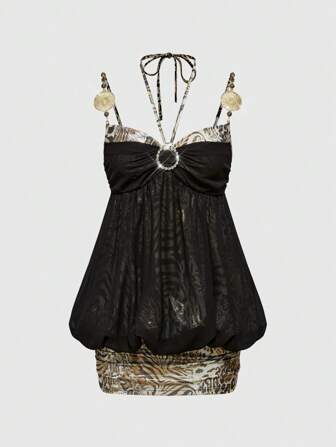 J-Fashion فستان مصغر للنساء مزخرف بالألماس والأقمشة المخملية المطرزة بالكروشيه على طراز هيميكاجي المقتبس من الذكريات الرقمية 2000