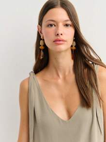 Nöista Lightweight Woven Fabric-Easy Pick For 4th Of July Picnics Or Afternoons. - Army Green - View 3