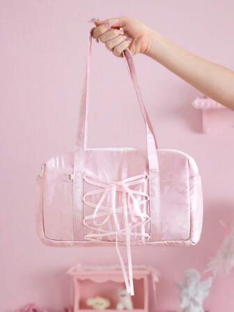 Kawaii Fashion Ballet-Style Jacquard Bow Shoulder Bag