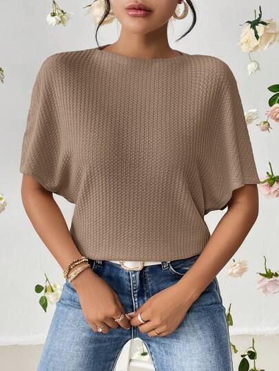 SHEIN Essnce Damska, luźna koszulka na wakacje w dużym rozmiarze, przewiewna bluzka, uroczy, letni top na imprezę