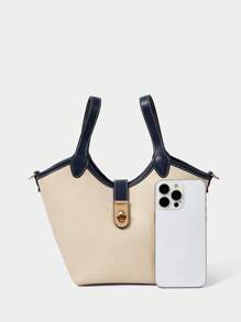 SHECARRY 女士简约多功能手提包 - 米色 - 查看 3