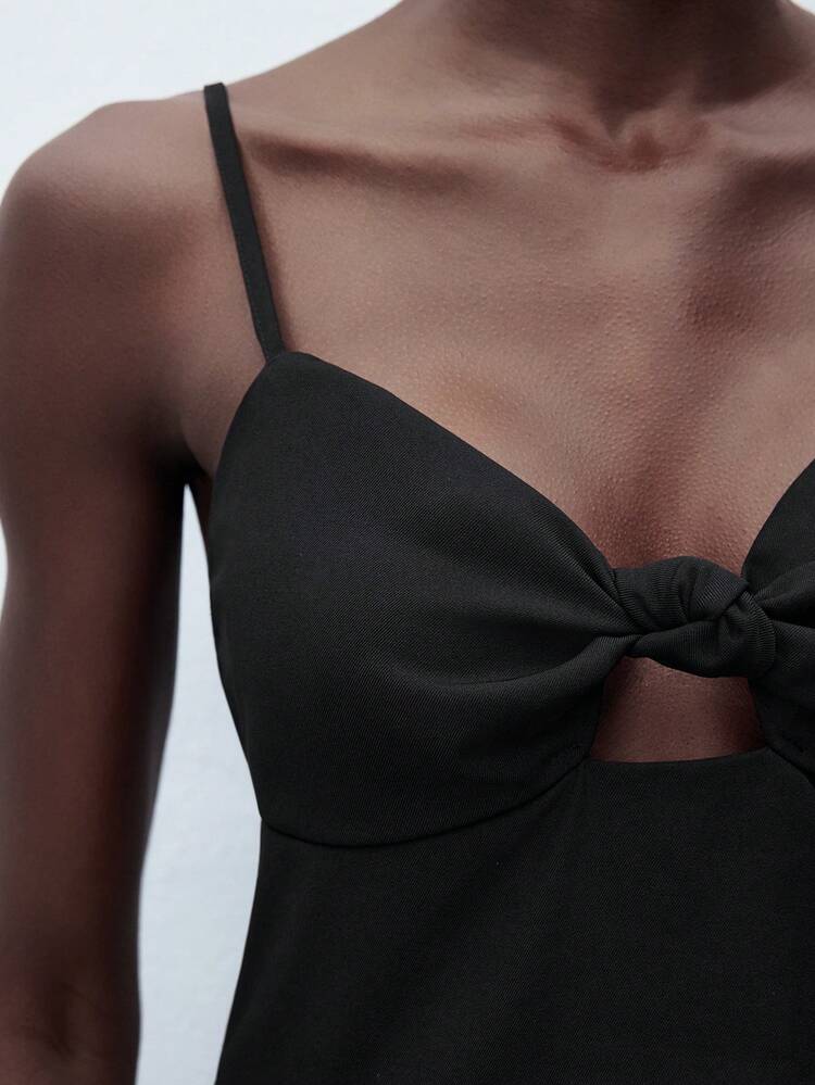 SHEIN Maija Robe longue plissée style A-line en contraste noir et blanc, mode minimaliste élégante pour l'automne, convient pour les fêtes, les sorties, polyvalente