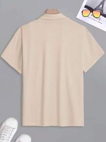 Manfinity Homme Men's Solid Color Short Sleeve Casual Commuting Polo Shirt Polos For Men Polo Shirt For Men Shirts For Men Men Polo Shirts Men Shirts Polo - Apricot - View 2