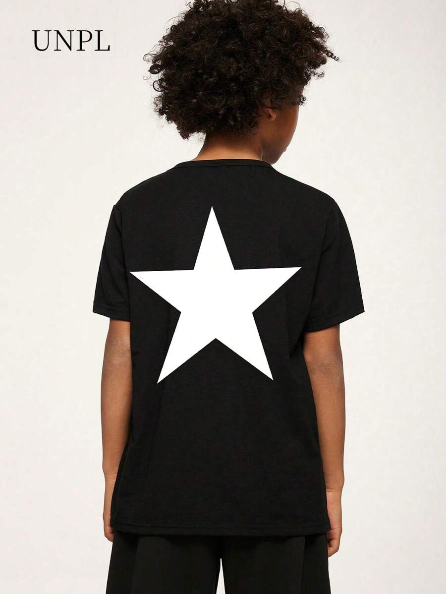 SHEIN Explorewe 新品上市 男童嘻哈街头风 T 恤 - 畅销款 - 黑色 - 查看 1