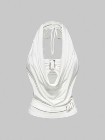 J-Fashion Y2K Retro Ruched Waist Scoop Neck 2 In 1 Women Tank Top