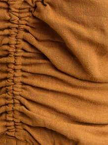 Nöista Ruched Bandeau Top With Halter Beaded Tie. Soft Stretch Fabric Flatters Your Shape. Perfect For Holiday Outfits, São João, Or Summer Looks Like 4th Of July Women's Outfits. - Orange - View 9