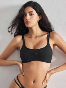 Ocili Leisure Women's Comfortable Soft Smooth Nylon Bra - Black - View 6