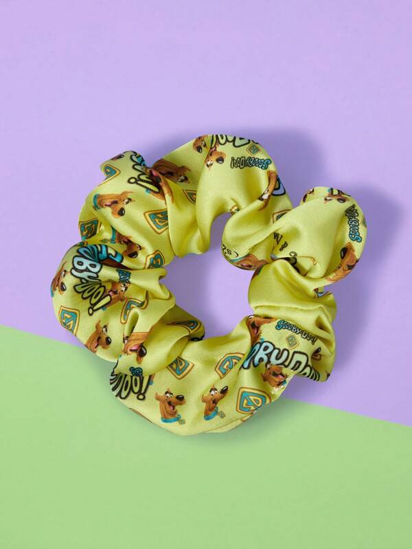 SCOOBY-DOO X SHEIN Chouchou mode jaune avec graphiques de lettres et de dessins animés