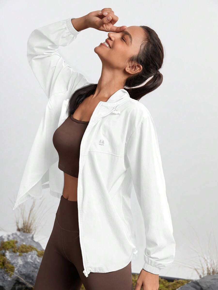 In My Nature Ladies' Zip-Up Casual Hooded Outdoor Jacket - White - View 1