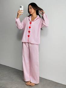 SHEIN PETITE 女士日常两件套服装 - 粉色 - 查看 4