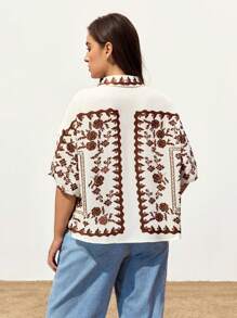 Maija 大码花卉印花休闲度假衬衫 - 彩色 - 查看 6