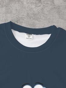 SHEIN 1 Set Toddler Boys Cartoon Dinosaur Print T-Shirt And Shorts, Short Sleeve Tee And Shorts Outfit, Suitable For Daily Activities And Going To School, Cute Spring/Summer Attire - Multicolor - View 3