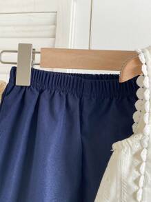 SHEIN 2件套女婴0-3岁春夏新款度假休闲无袖上衣和阔腿裤套装 - 白色 - 查看 8