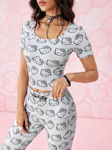 HELLO KITTY AND FRIENDS | SHEIN 女士日常两件套服装 - 灰色 - 查看 1
