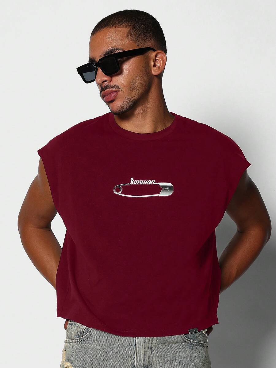 SUMWON Top de tirantes caja súper con bordes crudos, top sin mangas para uso atlético, informal y de verano, ideal para festivales y uso en la calle