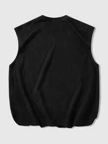 ROMWE MEN Street Life Men's Gothic Element Retro Cross Star Wings Print Theme Tank Top,