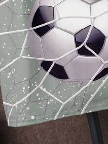 SHEIN 2件套青少年男童夏季休闲足球字母印花T恤和短裤套装 - 淺灰色 - 查看 5